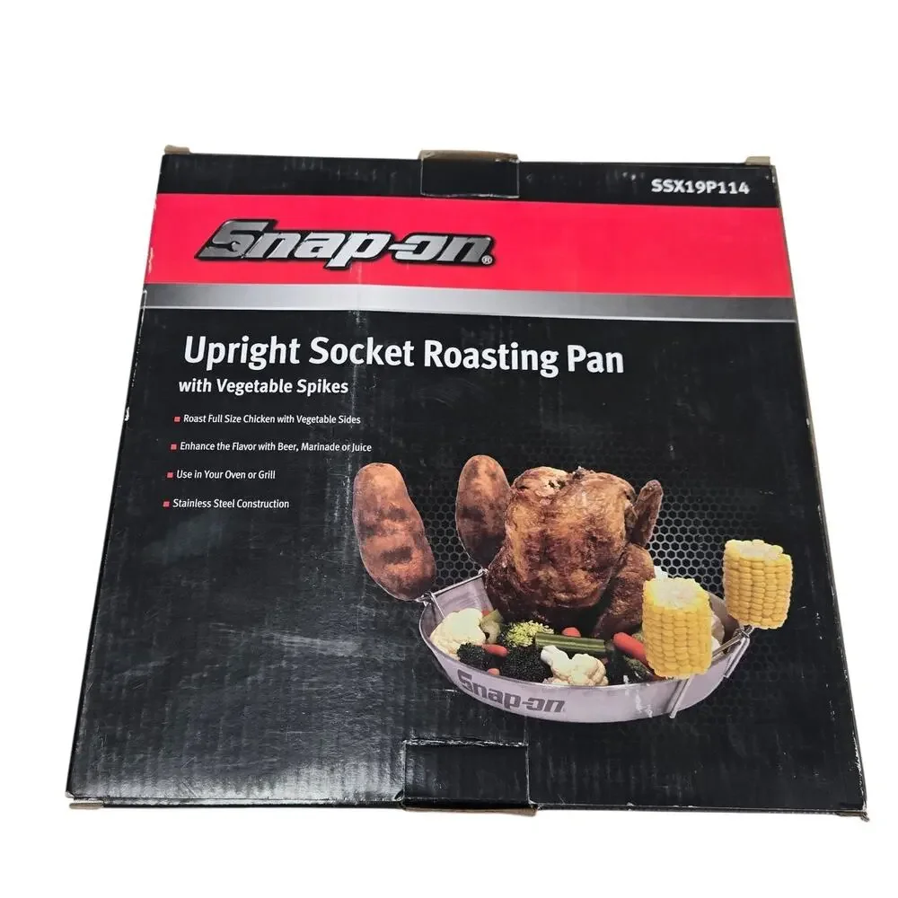 Snap On Tools Upright Socket Roasting Pan With Vegetable Spikes New Open Box